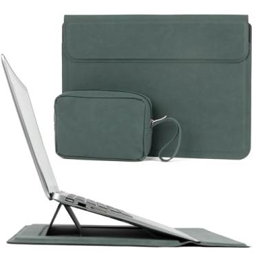 Imagem de Allinside Capa para laptop de 13 a 14 polegadas com suporte para MacBook Air 13 2018-2024 (M2 A2681 M1 A2337)/MacBook Pro 13 2016-2024 (M2 A2686 M1 A2338 A2251 A2289 A211 59), couro PU Capa com bolsa