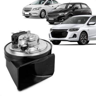 Imagem de Buzina Automotiva Onix Prisma 2013 A 2023 Am80Sx L Conector Uscar Grave 12V Caracol 2 Terminais