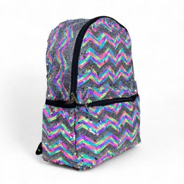 Imagem de Mochila Tecido Brilhante Lantejoulas Paetê Clio Original, Color-Listra