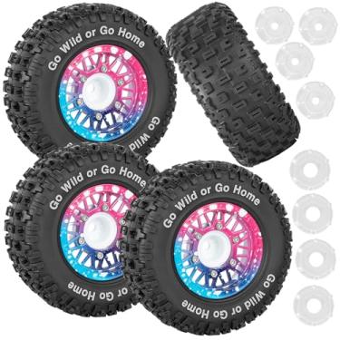 Imagem de RCYouHott Rodas RC Pneus Caminhão Pneus 12 mm/14 mm/17 mm Hex para 1/10 Slash 4×4 4WD 2WD/Senton/Redcat Rc4wd, com rodas RC hexagonais destacáveis substituem rodando em pneu off-road, colorido