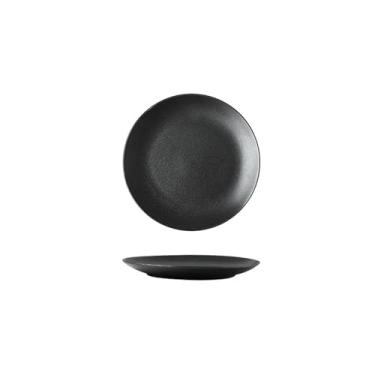 Imagem de Prato de bife preto japonês fosco criativo lanche comercial prato de sushi fosco - prato raso de 20 cm