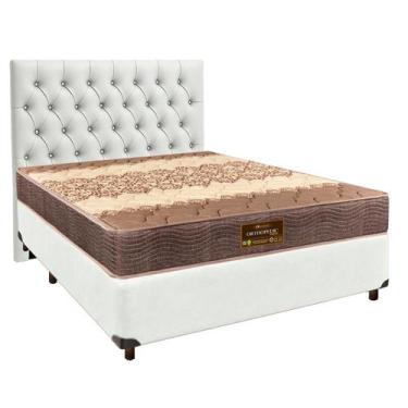 Imagem de Cama + Box Branco e Colchão D26 Casal - Ortophedic Sankonfort + Cabece