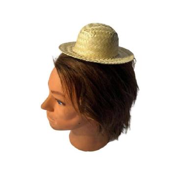 Imagem de Kit 15 Mini Chapéus De Palha Para Festa Junina Caipira 18Cm