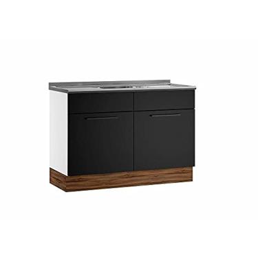 Imagem de Balcão Cozinhas Itatiaia Exclusive - 2 Portas c/Entrada para Pia - Preto