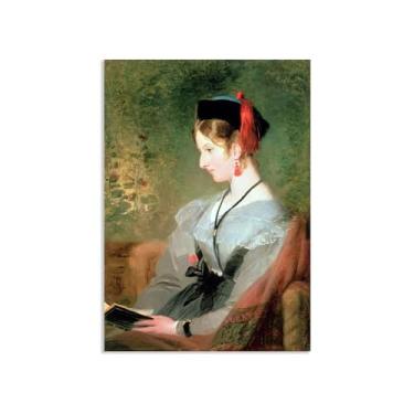 Imagem de Edwin Landseer Impressão em tela Retrato de Elizabeth Wells pintura em tela edwin landseer pôster imagem para quarto sala de estar arte decoração de parede 100 x 70 cm (83,8 x 71,1 cm) sem moldura