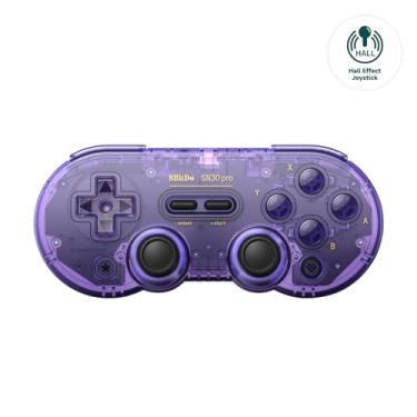 Imagem de AKNES 8Bitdo SN30 Pro Bluetooth Controller, Hall Effect Joystick Update, Gaming Controller Compatible with Apple, Switch, Windows, Steam Deck, Android and Raspberry Pi - Crystal Purple