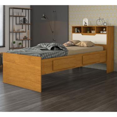 Imagem de Cama Solteiro com Baú 2 Gavetas Ravena Conquista Móveis