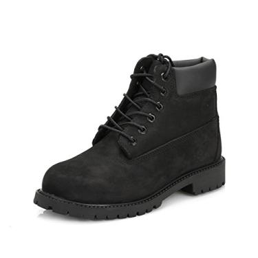 Imagem de Timberland Botas infantis impermeáveis premium de 15 cm para crianças, Nobuck preto, 15