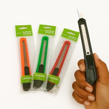 Imagem de Estilete Kit Com 5 Unidades - Fino e Estreito 9mm Plástico - Leonora