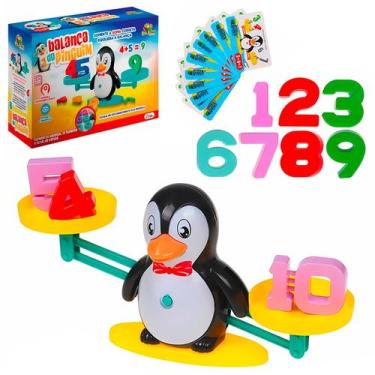 Imagem de Jogo Infantil De Matemática Educativo Balança Do Pinguim Com Cartas Nú