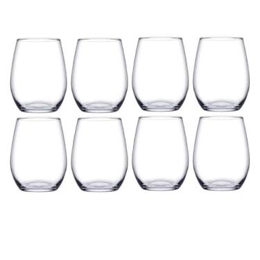 Imagem de Jogo de 8 Copo de Vidro Redondo p/ Drinks Bebidas Vinho Buffet - PASAB