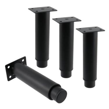 Imagem de KUMGROT Extensor de altura de mesa de 16,42 polegadas, ajustável para pernas de suporte de metal de 26,5 cm, peças de reposição de perna de móveis de aço carbono para sofá, TV, pernas de mesa de café