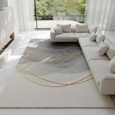 Imagem de Tapete leve e luxuoso para sala de estar, espesso, macio e fofo, decoração para quarto, cabeceira, moderno e simples, para sala de estar (200x250 cm/P)
