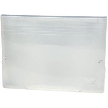 Imagem de Pasta Sanfonada Plastica Porta Cheque 12 DIV. Cristal - Polibras