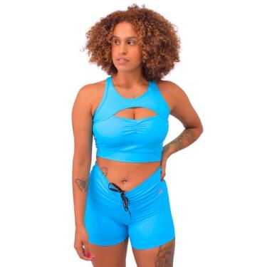 Imagem de Short Feminino Suplex Fitness Insanity Fitlink, Azul, P