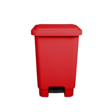 Imagem de Cesto Lixeira Plástica Resistente Pedal Reforçado 50 Lts Lixão Cozinha