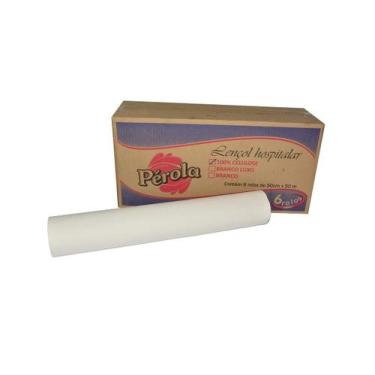 Imagem de Lençol Descartavel Papel Hospitalar Maca 50X50 Mt-6 Bobinas - Perola