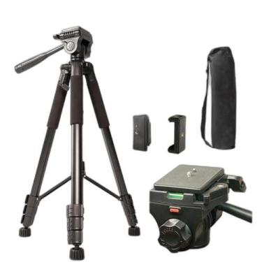 Imagem de Tripé Profissional 2.6M + Suporte Para Celular Câmera Bolsa - Tomate