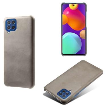 Imagem de Capa para Samsung Galaxy M62,Proteção contra quedas,Casca de volta de cor sólida simples,Design de couro de imitação de plástico-Gray