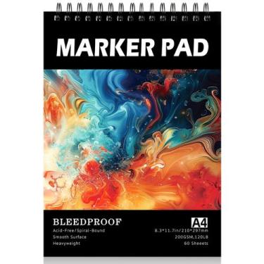 Imagem de Marker Paper Pad Prudiut A4 200gsm 60 folhas para artistas