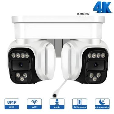 Imagem de Câmera PTZ Dual Wifi Para Exterior Com Zoom Digital De 10X, Visão Notu