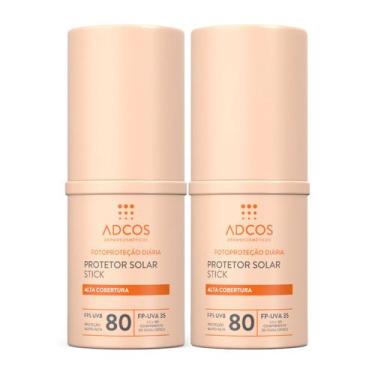 Imagem de Kit 2 Protetor Solar Adcos Tonalizante Base Stick Nude FPS80 17g