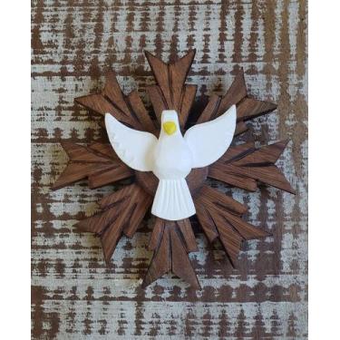 Imagem de Divino Espírito Santo 18 x 18 cm de Madeira para Parede - Divinas Arte