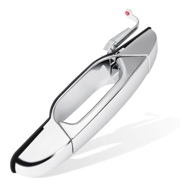 Imagem de Maçaneta traseira esquerda da porta do motorista compatível com Escalade Silverado GMC Cadillac Exterior cromado 2007-2013, substitui 22738725