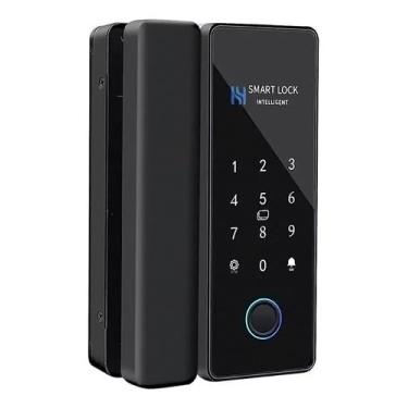 Imagem de Fechadura Digital Biométrica WiFi para Porta de Vidro, com Impressão Digital, Cartão e Senha, Controle por Aplicativo, Estilo Moderno, para Residências (Vidro com Vidro)