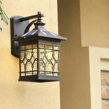 Imagem de Lâmpada De Parede Solar Simples À Prova D 'água Contemporânea Ao Ar Livre, Adequada Para Varanda, Corredor, Pátio, Porta De Villa, Hotel, Iluminação De Decoração De Jardim (9215C H31CM Sola)