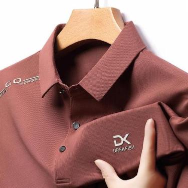 Imagem de Camisa Polo Masculina de Seda Gel - Luxo, Casual e Moderna para Verão,