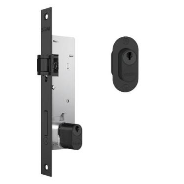 Imagem de Fechadura Porta Alumínio Stam 601 T Rolete Es Preto Fosco