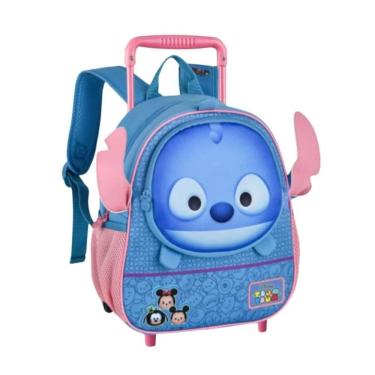 Imagem de Mochila Infantil Stitch Tsum 3D Escolar Com Rodinhas E Bolso