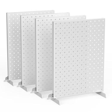 Imagem de EVERHANGER Suporte de exibição de metal Pegboard, display de mesa independente para shows e feiras de artesanato, 30,5 x 40,6 cm, 4 peças cinza