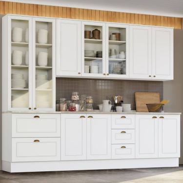 Imagem de Cozinha Modulada 7 Peças 11 Portas 5 Gavetas C/ Tampo Americana Henn