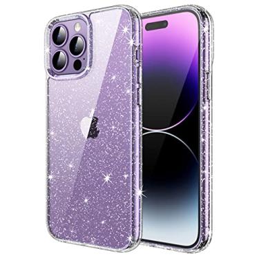 Imagem de JETech Capa Glitter para iPhone 14 Pro 6,1 Polegadas, Case para Telefone Parachoque Brilho Cintilante à Prova de Choque, Capinha Bonitinho Cintilante para Mulheres e Meninase (Claro)