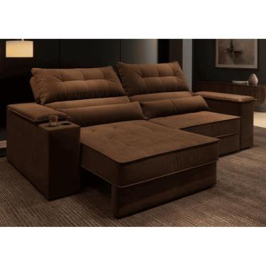 Imagem de Sofá Manhattan Retrátil Reclinável 3 Lugares Suede 2,1m