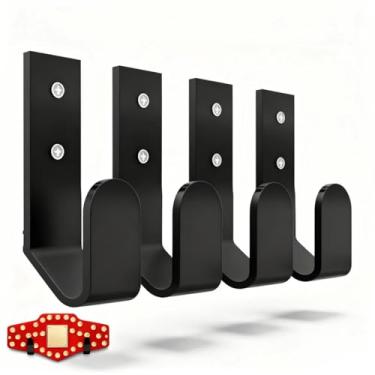 Imagem de HHCLBYFA Wrestling Championship Belt Display Holder Wall Mount Set, Wall Mounted Title Boxing Belt Organizers Hanger for Wrestlers Championship Hanging Display 4pcs