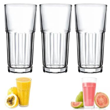 Imagem de Jogo de 3 Copos Pequim Vidro Água Suco Refrigerante 300ml