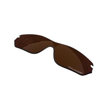 Imagem de Lentes de substituição OOWLIT compatíveis com óculos de sol Oakley Radar Edge, Brown Polycarbonate Combine8™ Polarized, One Size
