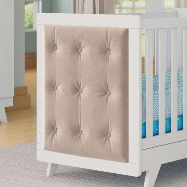 Imagem de Kit Botões encapados para Berço Retrô 2018 Móveis Peroba Tecido Pena 01 Areia