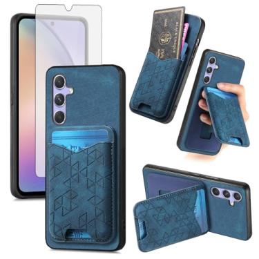 Imagem de Asuwish Capa de telefone para Samsung Galaxy A54 5G capa carteira com protetor de tela de vidro temperado fino suporte para cartão de crédito bolsa celular embutida A545G A 54 54A 4G G5 SM A546U