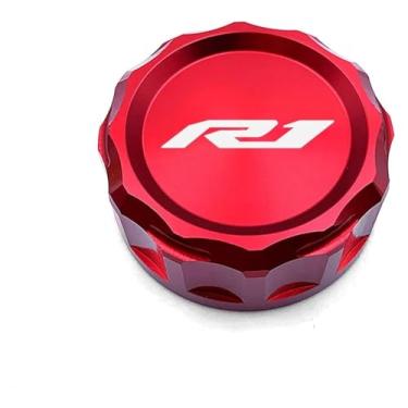 Imagem de Acessórios de motocicleta Tampa do cilindro do reservatório de fluido de freio traseiro compatível com Y&AMAHA YZF R1 R3 R6 R7 YZF-R1 YZF-R6 YZF-R3 YZF-R7 (R1 vermelho)