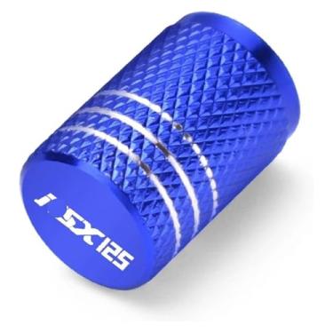 Imagem de Tampas de haste de válvula de pneu de roda CNC capas herméticas para motocicleta compatível com MSX125 MSX125Grom MSX125SF MSX 125Grom 125 125SF (1 peça azul)