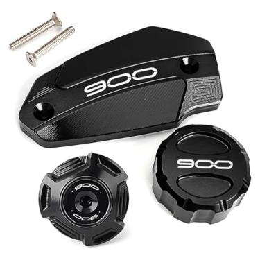 Imagem de Compatível com Z900 Z 900 ABS 2017-2024 2023 tampa do reservatório de fluido de freio dianteiro traseiro para motocicleta, acessórios de tampa de enchimento de óleo de motor (conjunto preto)