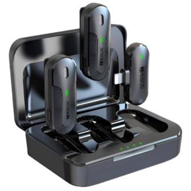 Imagem de Microfone Lapela Profissional Sem Fio Duplo Hrebos If-207 Preto