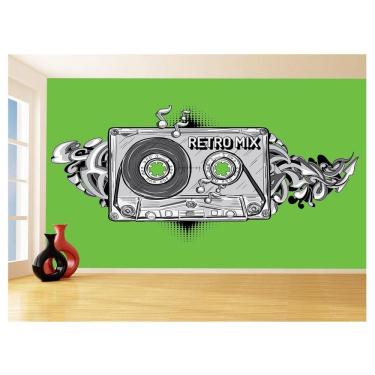 Imagem de Papel De Parede 3D Musica Fita Retrô Mix Tape 3,5M Mus37