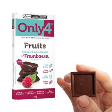 Imagem de Barra De Chocolate 70% Cacau Com Framboesa - Only4 70g