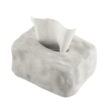 Imagem de Porta-lenços de papel higiênico quadrado de cerâmica para sala de estar, organizador de mesa de várias cores