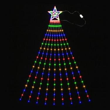 Imagem de Estrela Cachoeira 209 Leds 9 Fios 2m Bivolt Luz Fada Natal Pisca Pisca